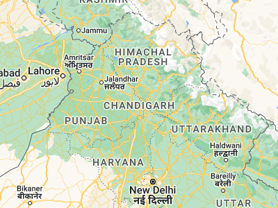 Map showing location of Chandīgarh (30.73629, 76.7884)
