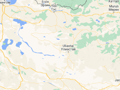 Map showing location of Chandmanĭ (48.05, 96.25)