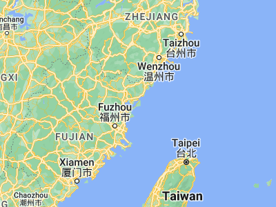 Map showing location of Changchun (26.72857, 120.04014)