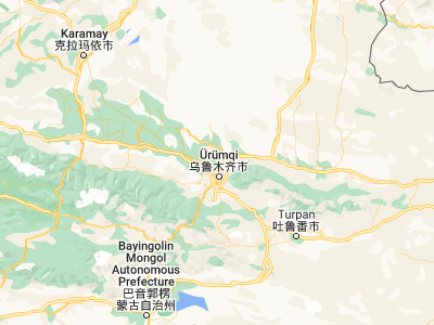 Map showing location of Changshanzi (44.06056, 87.58528)