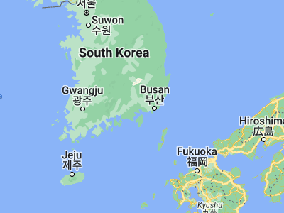 Map showing location of Changwon (35.22806, 128.68111)