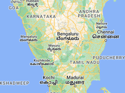 Map showing location of Channapatna (12.65, 77.21667)