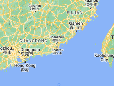 Map showing location of Chaozhou (23.66513, 116.63786)