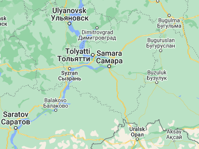 Map showing location of Chapayevsk (52.9771, 49.7086)