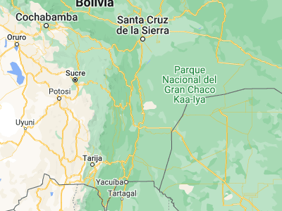 Map showing location of Charagua (-19.8, -63.21667)