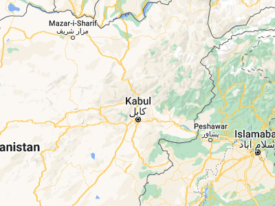 Map showing location of Charikar (35.01361, 69.17139)