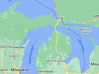 Map showing location of Charlevoix (45.31806, -85.2584)