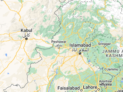 Map showing location of Chārsadda (34.14345, 71.73173)