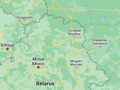 Map showing location of Chashniki (54.8584, 29.1608)