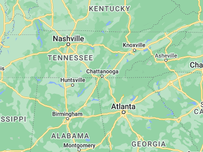 Map showing location of Chattanooga (35.04563, -85.30968)