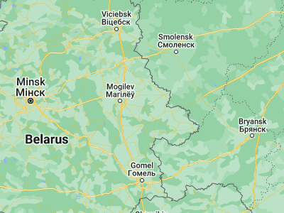 Map showing location of Chavusy (53.8098, 30.9717)