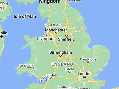 Map showing location of Cheadle (52.98333, -1.98333)