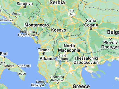 Map showing location of Чегране (41.83889, 20.97583)