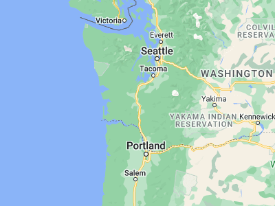 Map showing location of Chehalis (46.66205, -122.96402)