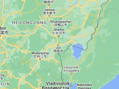 Map showing location of Chengzihe (45.33333, 131.06667)