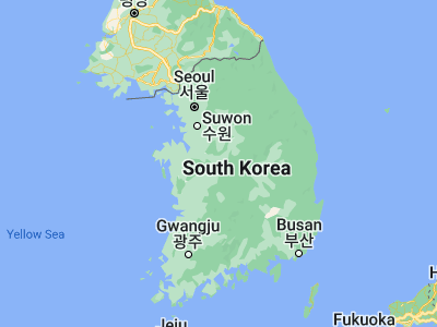 Map showing location of Cheongju (36.63722, 127.48972)