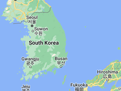 Map showing location of Cheongsong gun (36.43351, 129.057)