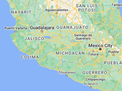 Map showing location of Cherán (19.68514, -101.95361)