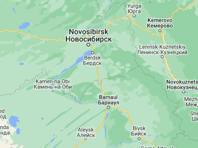 Map showing location of Cherepanovo (54.2222, 83.381)