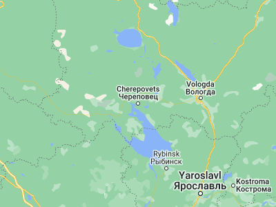 Map showing location of Cherepovets (59.13333, 37.9)