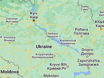 Map showing location of Cherkasy (49.42854, 32.06207)