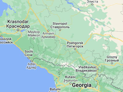 Map showing location of Cherkessk (44.22333, 42.05778)
