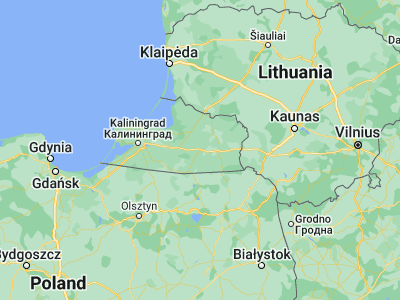 Map showing location of Chernyakhovsk (54.63345, 21.81557)