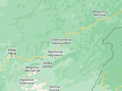 Map showing location of Chernyshevsk (52.5243, 117.0174)