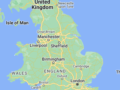 Map showing location of Chesterfield (53.25, -1.41667)