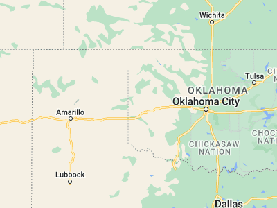Map showing location of Cheyenne (35.61394, -99.67149)