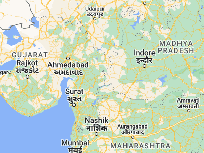 Map showing location of Chhota Udepur (22.31667, 74.01667)