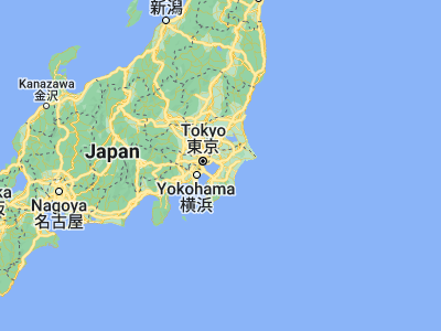 Map showing location of Chiba (35.60472, 140.12333)