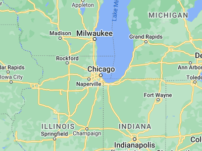 Map showing location of Chicago (41.85003, -87.65005)