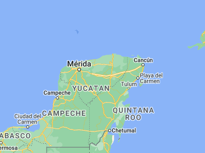 Map showing location of Chichén-Itzá (20.66667, -88.56667)
