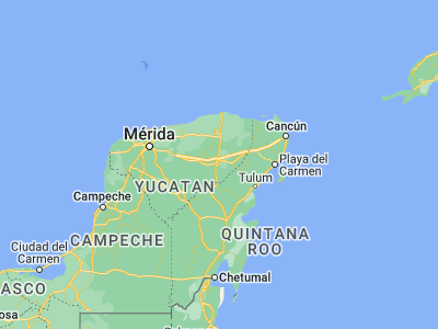 Map showing location of Chichimilá (20.63154, -88.21607)