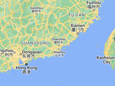 Map showing location of Chifeng (23.81777, 116.54121)