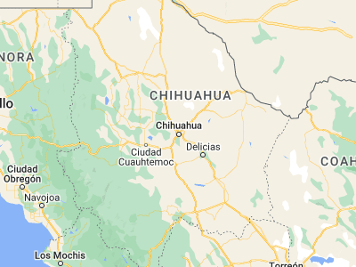 Map showing location of Chihuahua (28.63333, -106.08333)
