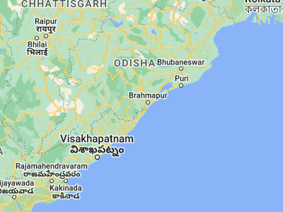 Map showing location of Chikitigarh (19.2, 84.61667)