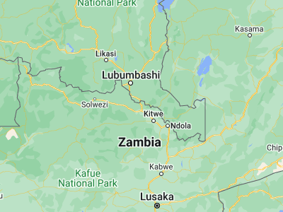 Map showing location of Chililabombwe (-12.36475, 27.82286)