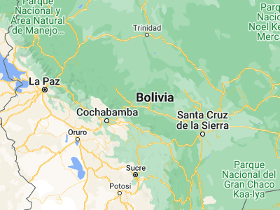 Map showing location of Chimoré (-16.98333, -65.13333)