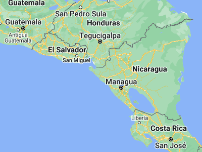 Map showing location of Chinandega (12.62937, -87.13105)