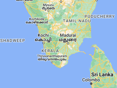 Map showing location of Chinnamanūr (9.83999, 77.38109)
