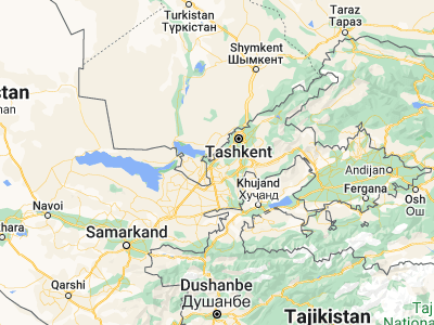 Map showing location of Chinoz (40.93639, 68.76972)