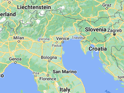 Map showing location of Chioggia (45.21857, 12.27774)