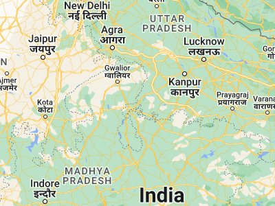 Map showing location of Chīrgaon (25.57266, 78.81425)