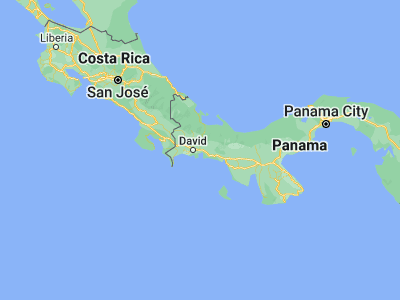 Map showing location of Chiriquí (8.4, -82.31667)