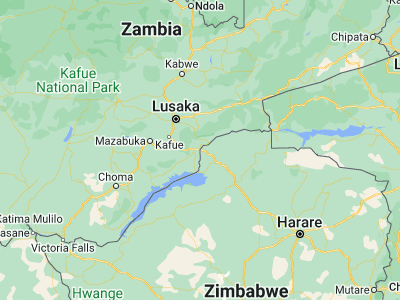 Map showing location of Chirundu (-16.03333, 28.85)