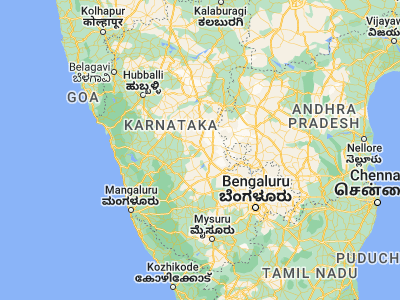 Map showing location of Chitradurga (14.22262, 76.40038)