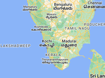 Map showing location of Chittūr (10.7, 76.75)