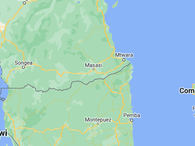 Map showing location of Chiungutwa (-10.88333, 38.98333)